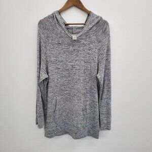 Ultra Teeze Womens Gray Long Sleeve Hoodie Sweatshirt Plus Size 1X‎ Lightweight